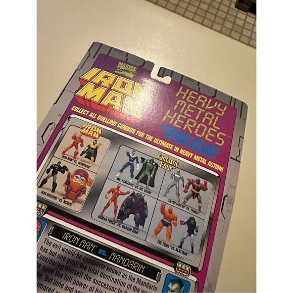 Vintage 94 Toy Biz Marvel Iron Man Mandarin Action Figure Open Package Die Cast - Picture 10 of 10